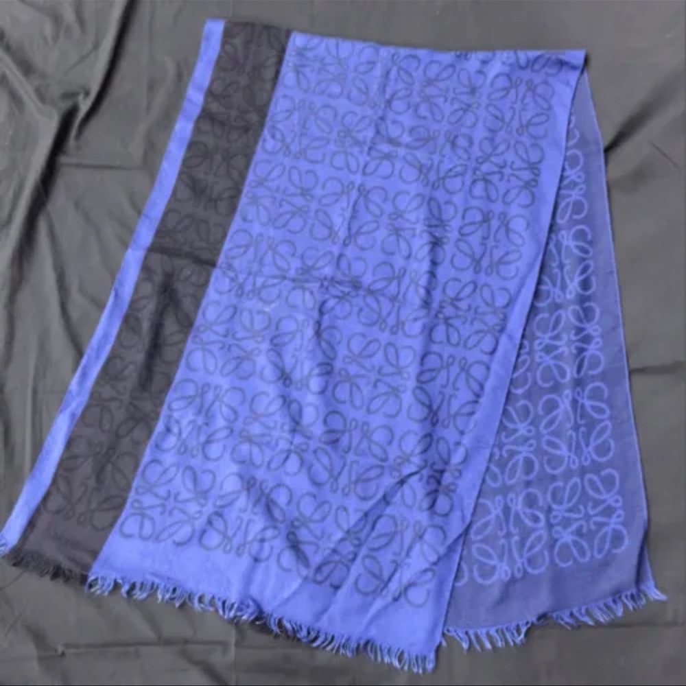 Authentic Loewe Cashmere Scarf Blue